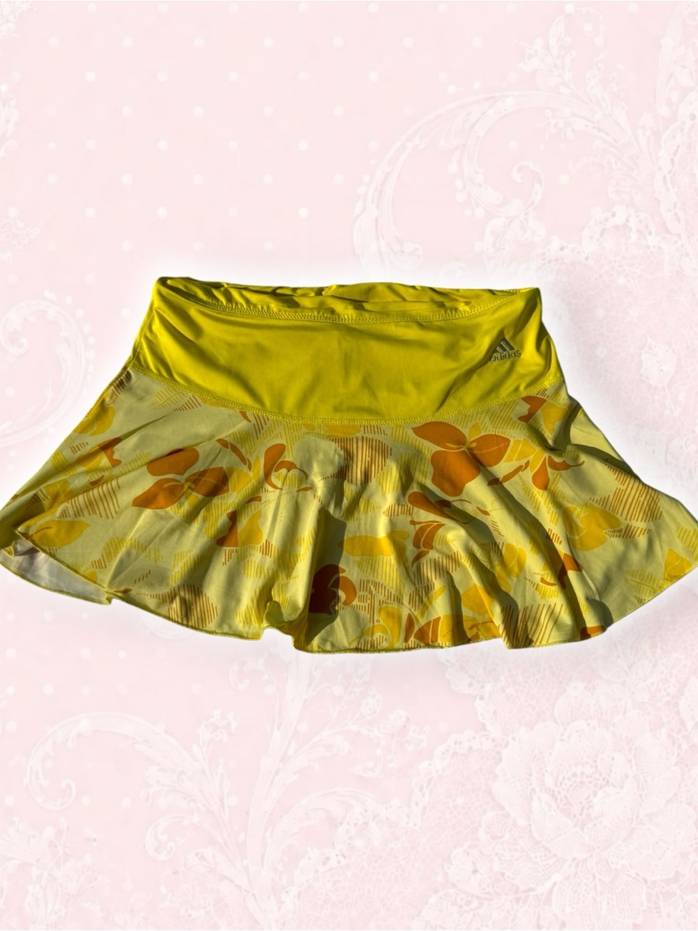 adidas Yellow Floral Athletic Skirt
